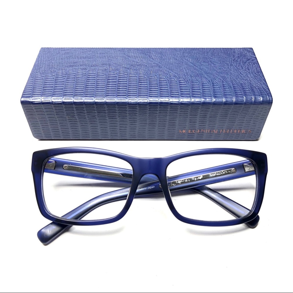 Morgenthal Frederics Blue Malcolm Eyeglass Frames